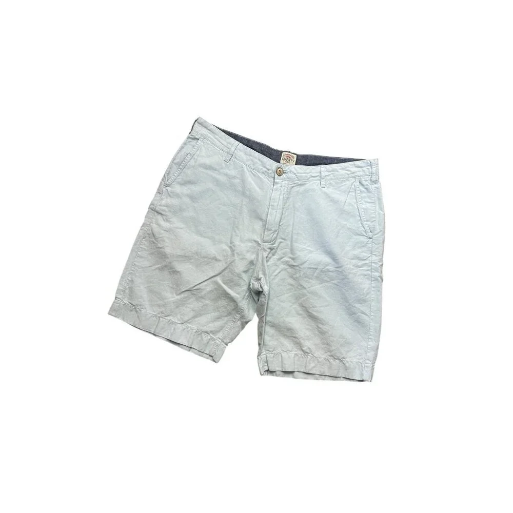 Faherty Brand Men’s Shorts Size 34 Light Blue Linen Blend